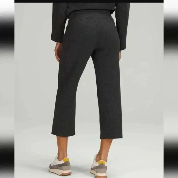 Lululemon Ribbed Straight Leg Super-High-Rise Crop 23" Heathered Black - Picture 4 of 8